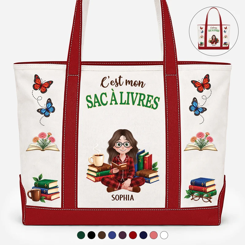Mon Sac À Livres - Sac Cabas En Toile Personnalisable