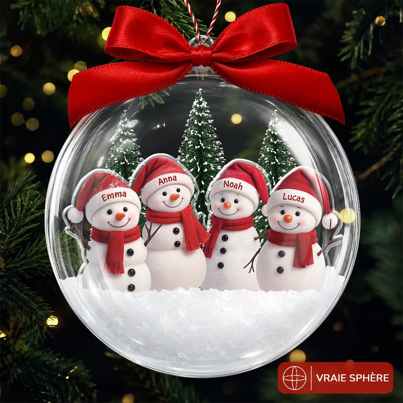 Décoration Noël Avec Famille - Boule De Noël Personnalisable En Acrylique
