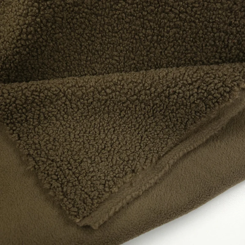 Sherpa avec envers en Polar | Olive | 78 cm | FIN DE ROULEAU