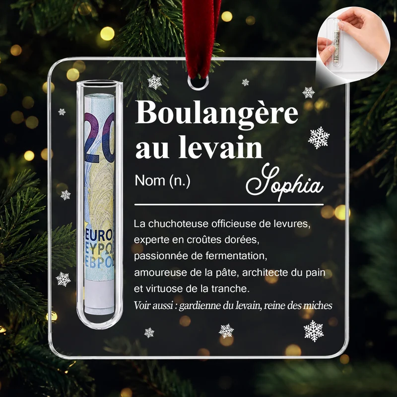 Boulanger Au Levain - Porte-billet Acrylique De Noël Personnalisable